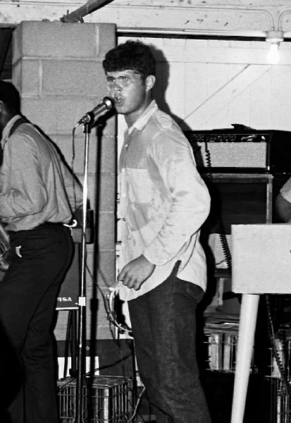 Asher Benrubi, later known as Adam Smasher, performing with Frenchie & the Oui Ouis at German Park in 1967. Photo courtesy of Tim Cox.