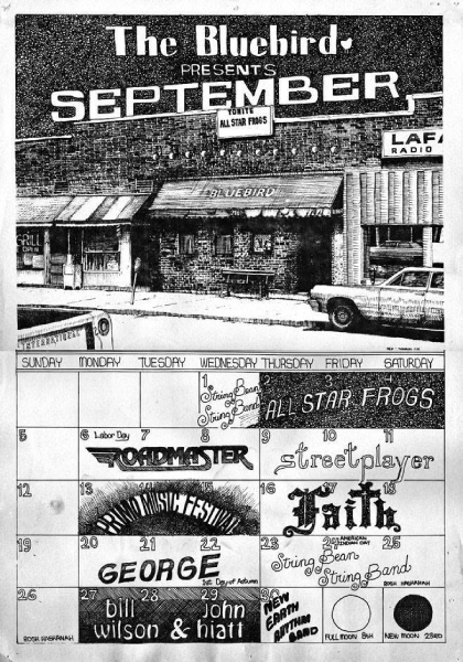 Roadmaster appears on the Bluebird Night Club’s September 1982 schedule in Bloomington, Indiana, performing on Labor Day, September 6. Photo courtesy of Donnie Casel.