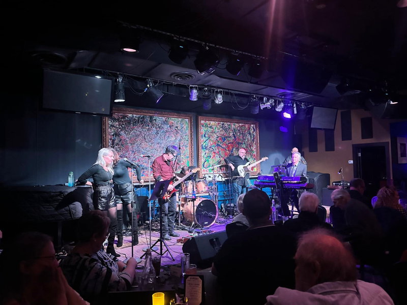 Michael Read performs at the Jazz Kitchen with Rob Dixon, Phillip Powers, Anne Manley, Dave Donahoe, Aimee Esenmann, and Chris Brown, circa 2023.