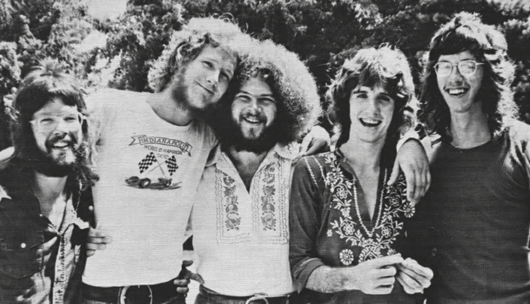 Pure Funk outside the band’s headquarters on Woodlawn in Bloomington, 1972.