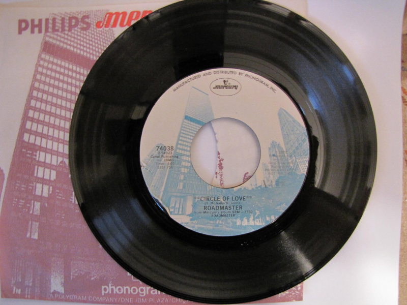 Roadmaster’s “Circle of Love” 45 rpm single, released on Mercury Records. Photo courtesy of Terry Stewart.