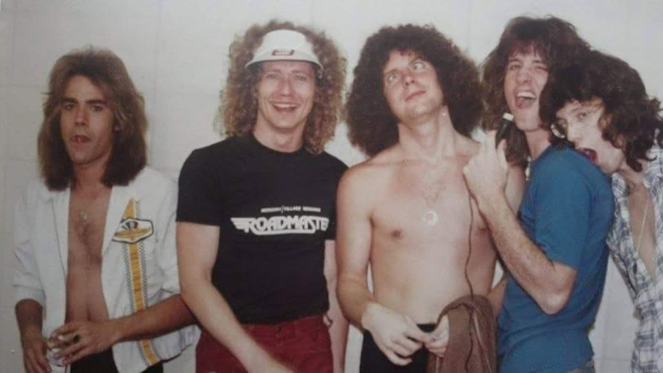 Roadmaster while opening for Aerosmith on December 27, 1979. From left: Ricky Benick, Steve McNally, Bobby Johns, Toby Myers, and Michael Read. Photo courtesy of Richard Reasoner.