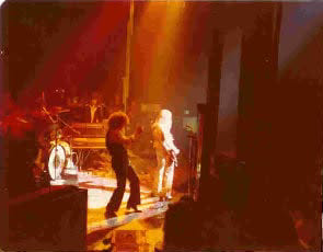 Steve McNally on vocals and Rick Benick on guitar during an early Roadmaster performance in December 1976. Photo courtesy of John Watson.