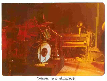 Steve on drums and Michael Read on keyboards performing with Roadmaster in December 1976. Photo courtesy of John Watson.