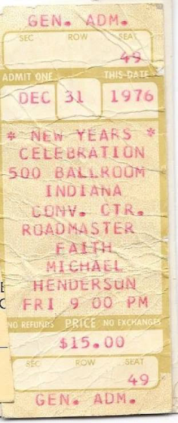 Roadmaster, Faith, and Michael Henderson performed at a New Year’s Eve celebration at the Indiana Convention Center on December 31, 1976. Photo courtesy of Alan Kaye.