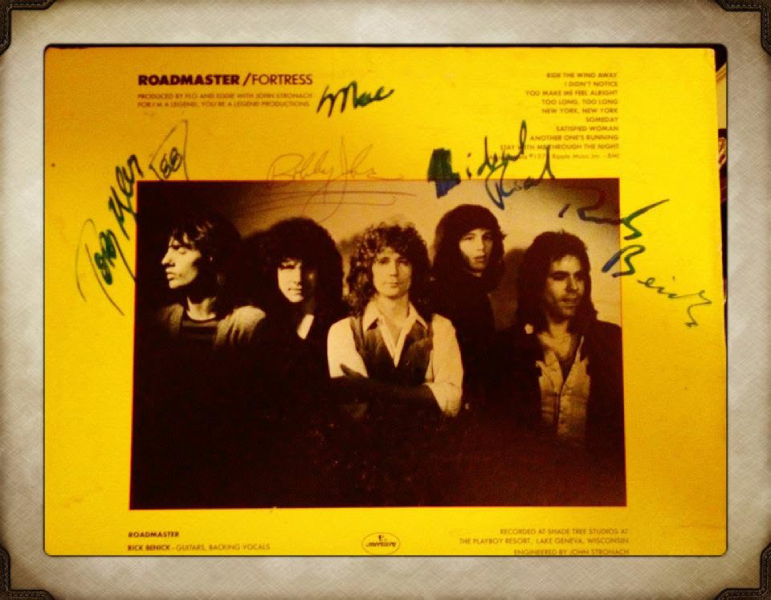 An autographed copy of Roadmaster’s “Fortress”, recorded at Shade Tree Studios in Lake Geneva, Wisconsin, and produced by Flo & Eddie with John Stronach.