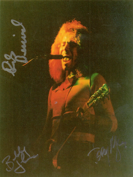 An autographed performance photo of Roadmaster guitarist Rick Benick. Photo courtesy of Jim Drew.
