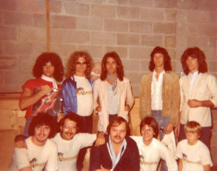 Roadmaster with the staff of Sun Records in Terre Haute, Indiana, in 1978. Photo courtesy of Tony Holladay.