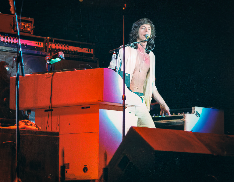 Roadmaster keyboardist Michael Read performs as the band opens for Blue Öyster Cult at Denver’s McNichols “Big Mac” Arena on August 1, 1979. Photo by Steve Caudle.