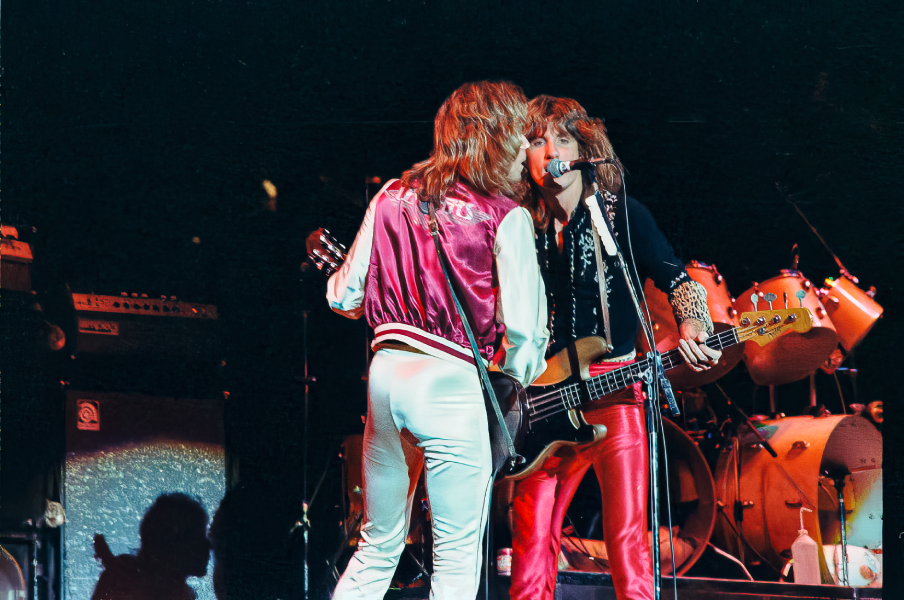 Roadmaster guitarist Rick Benick (left) and bassist Toby Myers perform as the band opens for Blue Öyster Cult at Denver’s McNichols “Big Mac” Arena on August 1, 1979. Photo by Steve Caudle.