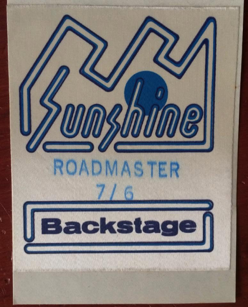 Sunshine backstage pass for Roadmaster’s July 6, 1978, concert with Cheap Trick and AC/DC at the Indiana Convention Center. Photo courtesy of Mary Lee Pappas.